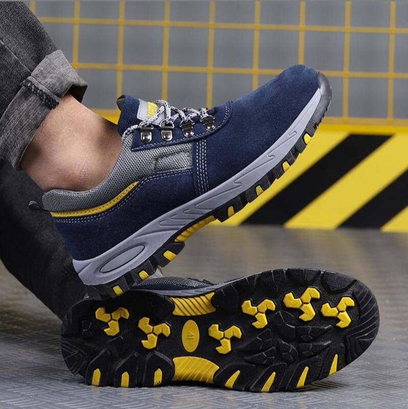 Mens Work leather Boot Safety Shoes Steel Toe Cap Puncture-Proof Work Sneakers Indestructible Work Shoes Men Shoes male kevlar