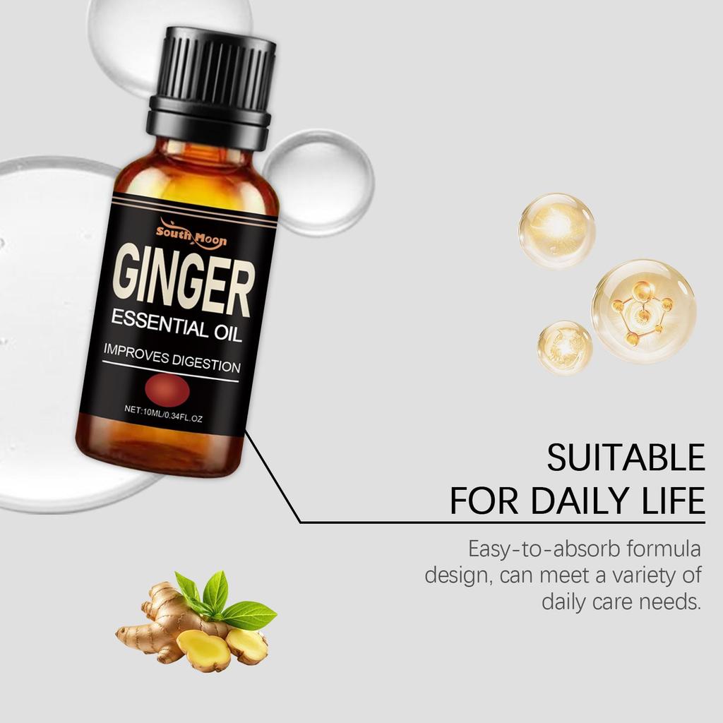 SOUTH MOON Ginger Care Essential Oil Full Body Massage Moisturizing and softening Skin Daily Body Care Oil 10ml