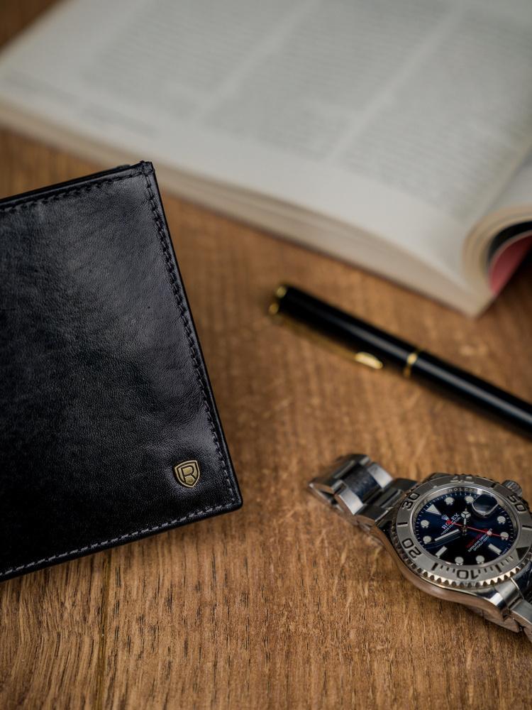 Men's leather wallet with RFID system - Rovicky