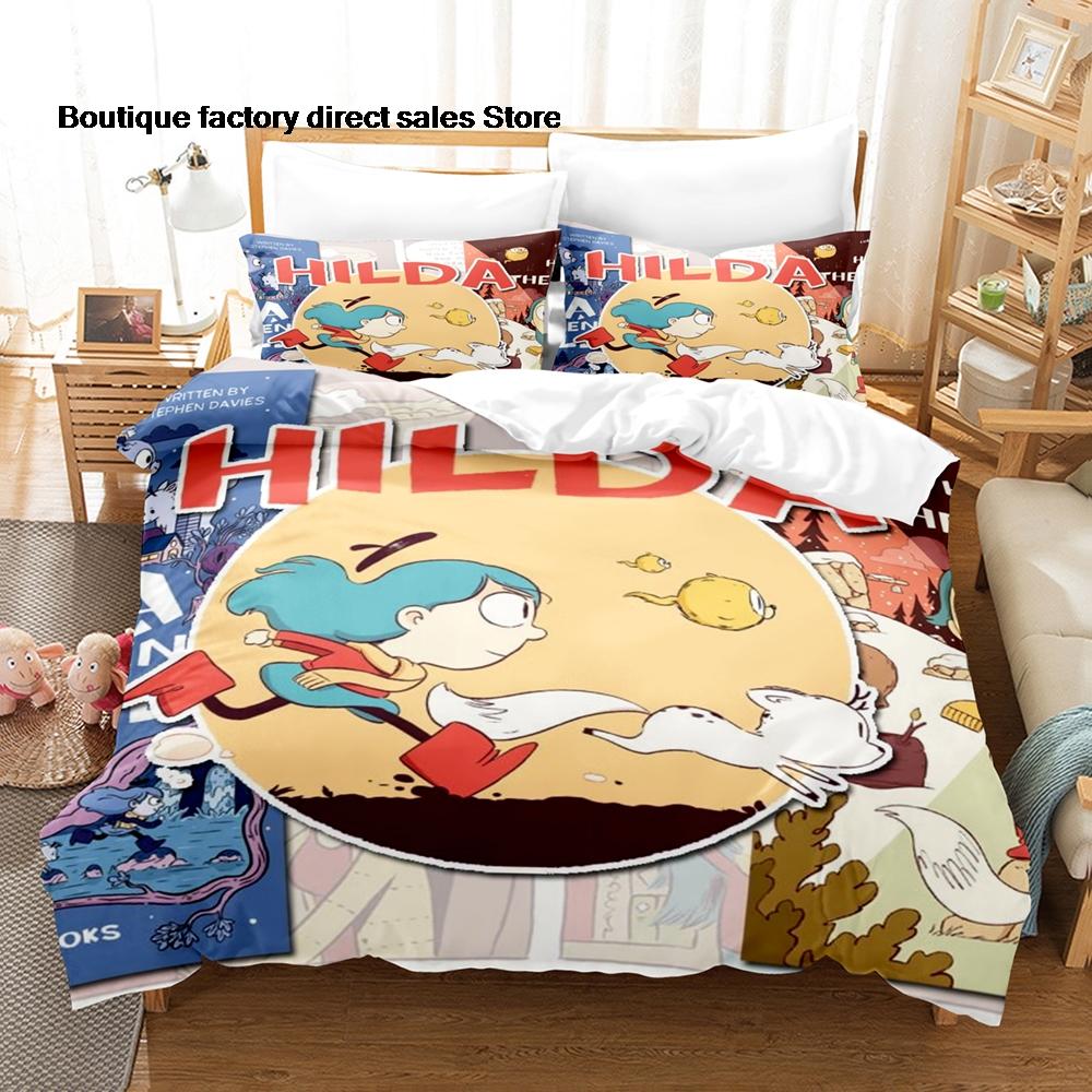 3D Printed Hilda The Series Bedding Set Duvet Cover Pillowcase For Kids Bedroom Decor Twin Full Queen King Size Bed Linen