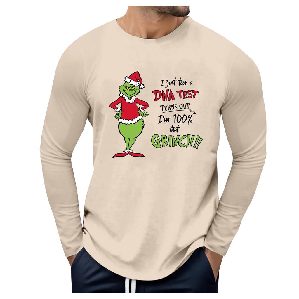 Pánské kulatý výstřih s dlouhým rukávem volné podzimní zimní topy móda vzor trička kreativní písmena retro tisk pouliční sporty ležérní topy