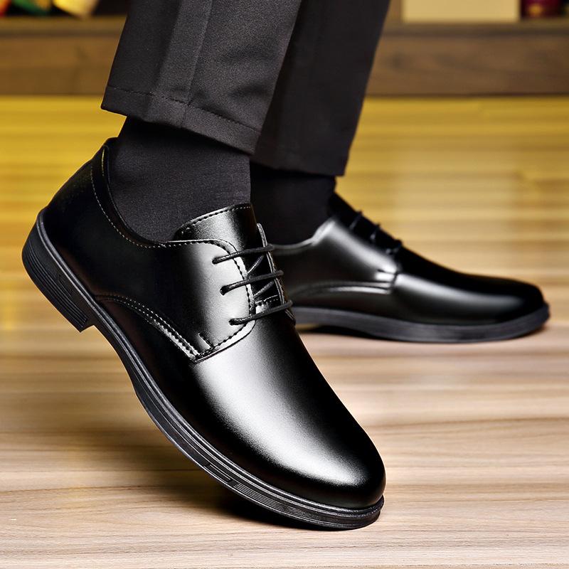 Soft leather soft sole youth British casual single shoes business dress men's leather shoes men's summer men's shoes bright leather wedding shoes