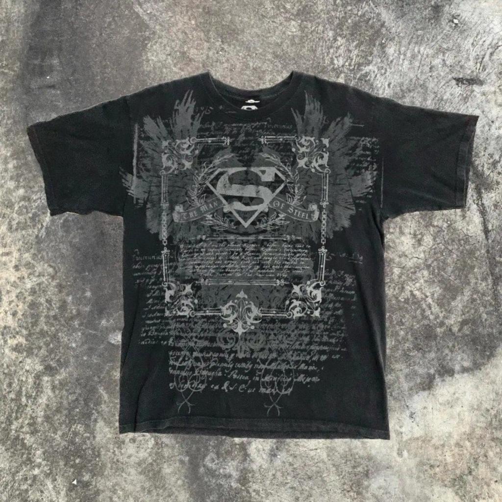DRIPX 2000s Hip Hop Oversized T Shirt American Goth Retro Harajuku Letter Print Top Casual Tops New