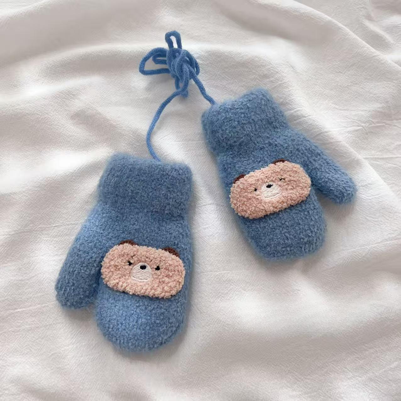 

Детские варежки для малышей Зимние бархатные теплые Зайчик и Мишка Детская сумка-холдер Пальцы one size