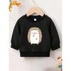 European sizes Cute Hedgehog Print Pattern | Comfortable Thin Round Neck Hoodie For 0-3 Year Old  Kids In , Suitable For Outdoor Wear