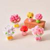 Yousheng Miniature Dollhouse Flower Bouquet Accessories Mini Artificial Resin Rose Tulip Sunflower Lily Flower Figurine for DIY Garden Bonsai Micro