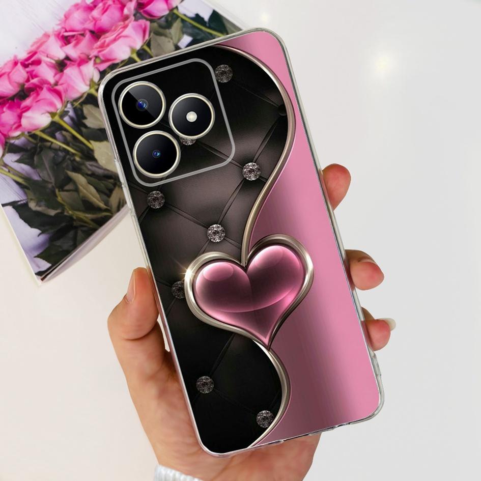 

For Realme C51 Case RMX3830 Cover Luxury Marble Cat Cartoon Soft Silicone Phone Case For Realme C51 4G C 51 RealmeC51 Bumper New Realme C51