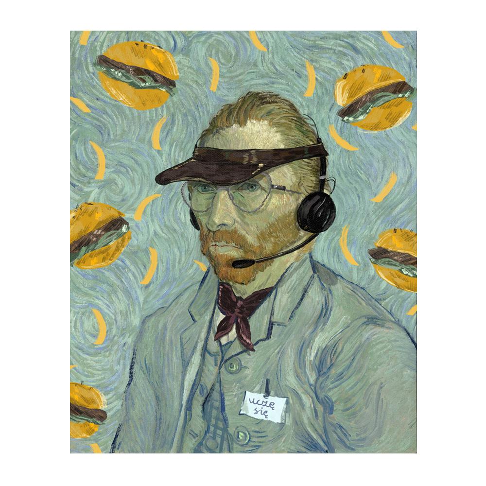 Poster Vintage Van Gogh Autoritratti Pittura su Tela Arte Moderna Stampa Divertente Quadro da Parete per Camera da Letto Soggiorno Decorazioni per la Casa