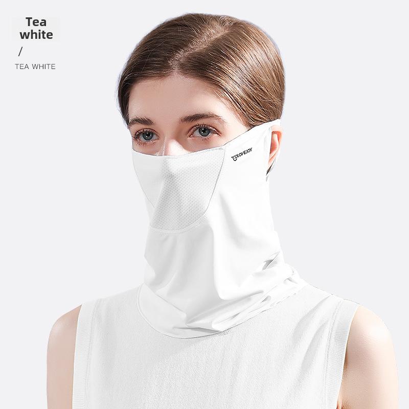 Women's Summer Cycling Sun Protection Ice Silk Mask with Ear Loops and Neck Coverage - XTJ27