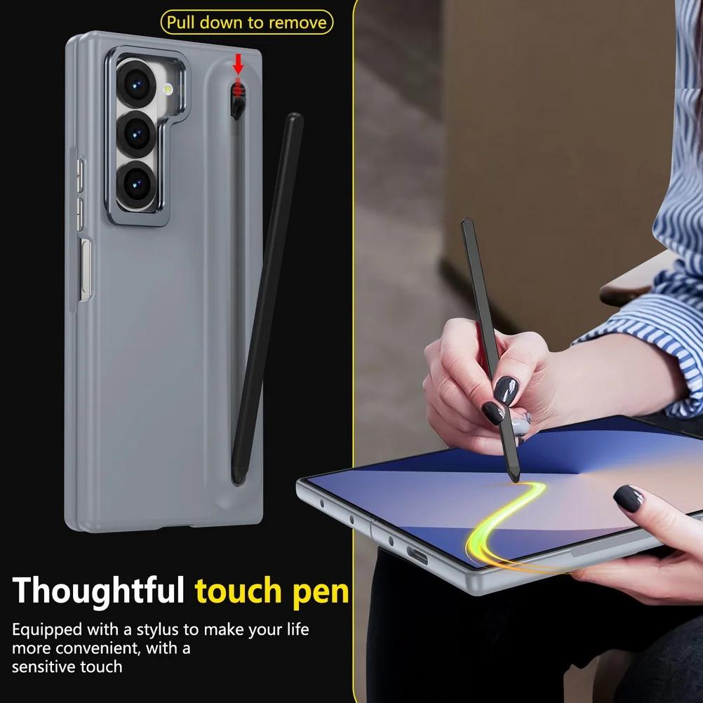 Original High Quality Lens Bracket Case For Samsung Z Fold 7 6 5 4 3 with Stylus and Tempered Glass Film Anti-drop Protect Cover