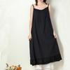 Johnature Sommer Japanische Casual Spaghetti Strap Dünne Alle Spiel Kleid Frauen Einfarbig Baumwolle Weibliche Kleider