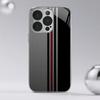 Red and Gray Striped Pattern Electroplated  Phone Case for iPhone17 16 16ProMax 15 14 13 12ProMax 11 11Pro Anti-drop protection