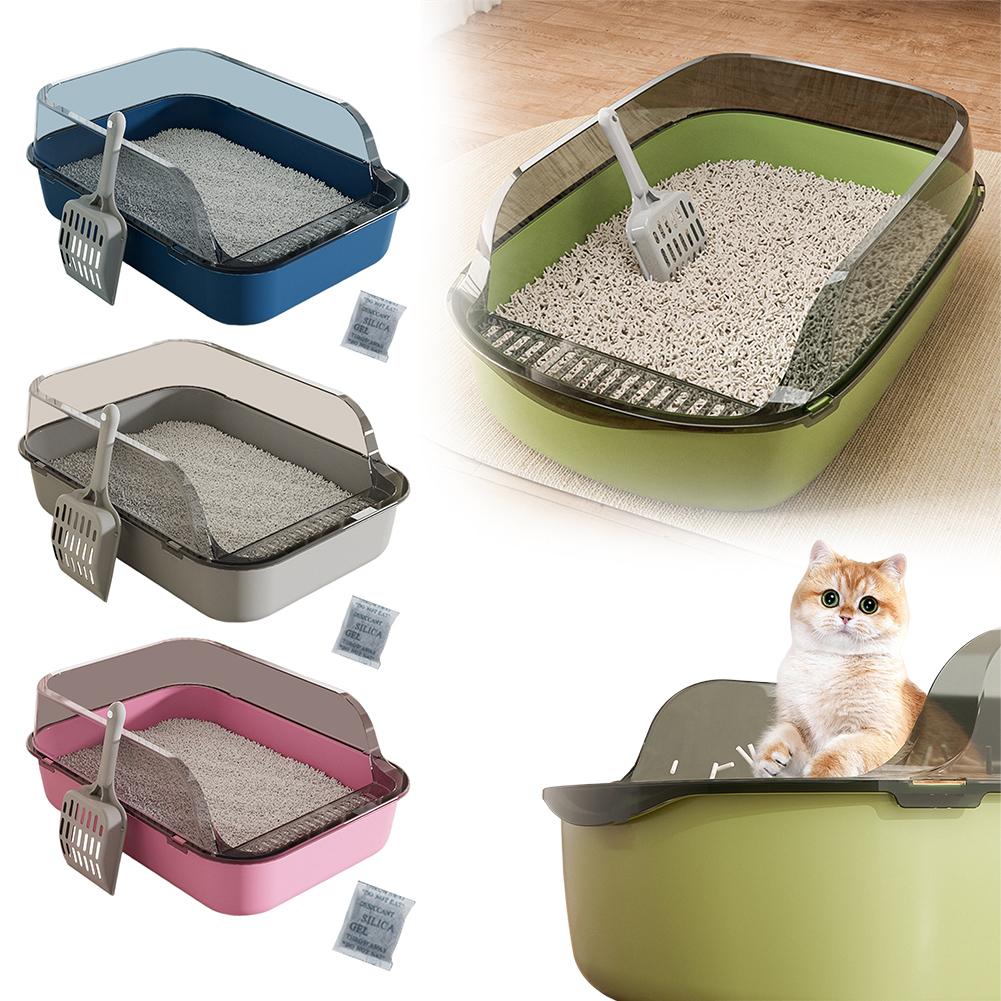 Semi-enclosed Cat Litters Box High-sided Detachable Cat Toilet Splash-proof Multifunctional Cat Litters Pan For Small Animals