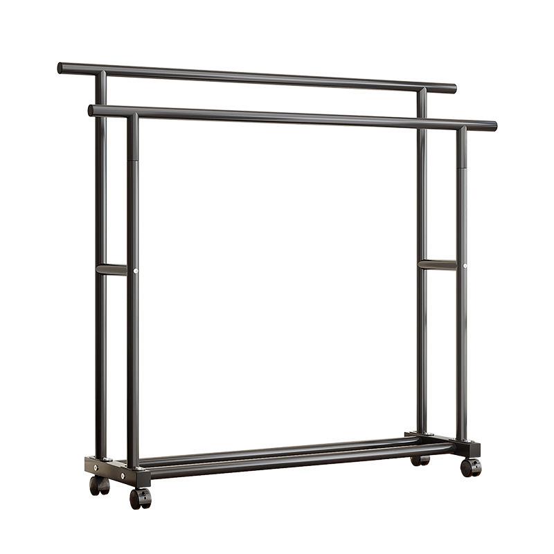 Extra Thick Double Row Vertical Clothes Rack with Wheels for Bedroom Storage