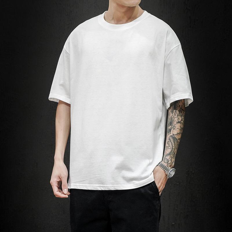 Summer Men's T Shirt Fashion Solid Oversized Hip Hop T-shirt Casual Cotton Mens Streetwear Top Tees