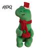 Green Red Plush Figurine Cute Christmas Dinosaur Doll Mini Stuffed Dino Toy with Santa Hat Decorative Accent for Windows & Scarf Soft Animal Holiday