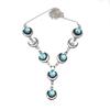 Swiss Blue Quartz Gemstone Women's Unisex Jewelry Necklace Set 18-20''
