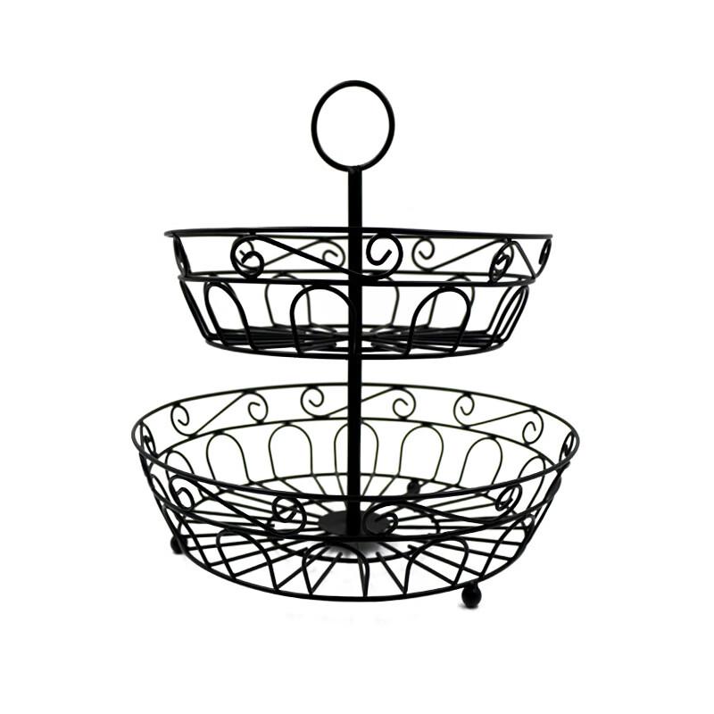 Abay Detachable Double-Layer Iron Fruit Basket