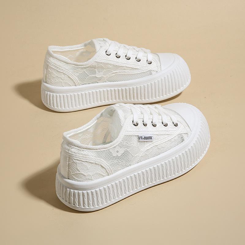 Sommer neue atmungsaktive Big Head Schuhe Student weiße Board Stoffschuhe Damen lässige trendige Muffin Schuhe Damen