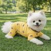 Cute Cartoon Printed Four-Legged Dog Pajamas Warm Belly-Hugging Dog Jumpsuit Comfortable Dog Home Clothing Home Sleepwear