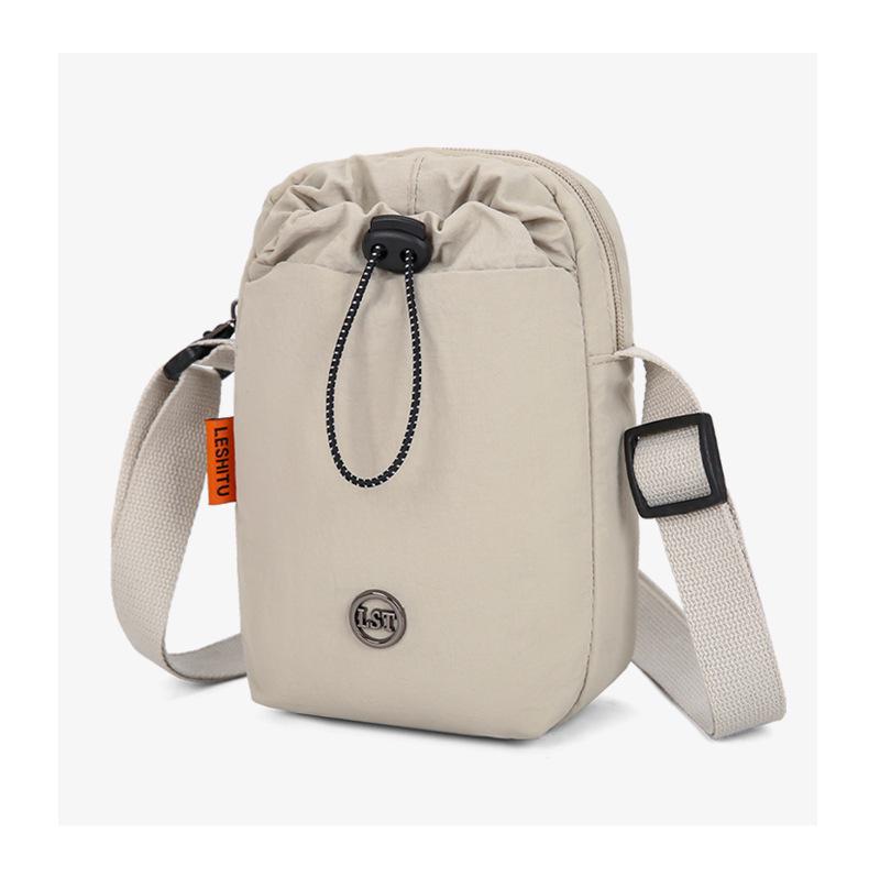 Cross-border Multifunctional Messenger & Phone Bag - Casual Shoulder Bag with Water Bottle & Drawstring Cup Holder, Ideal for Sports & Fitness