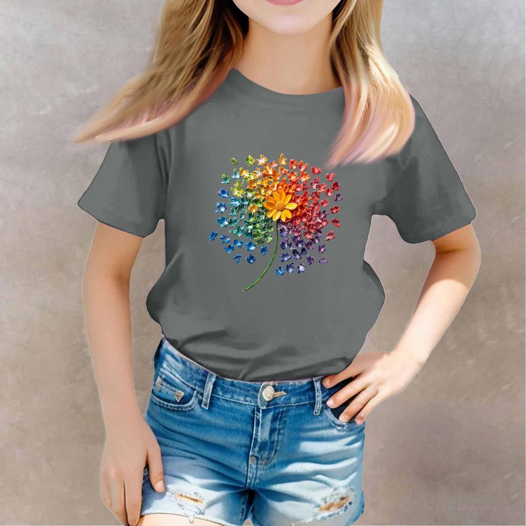 Camiseta infantil para meninos e meninas, camiseta de manga curta estampada para meninos e meninas