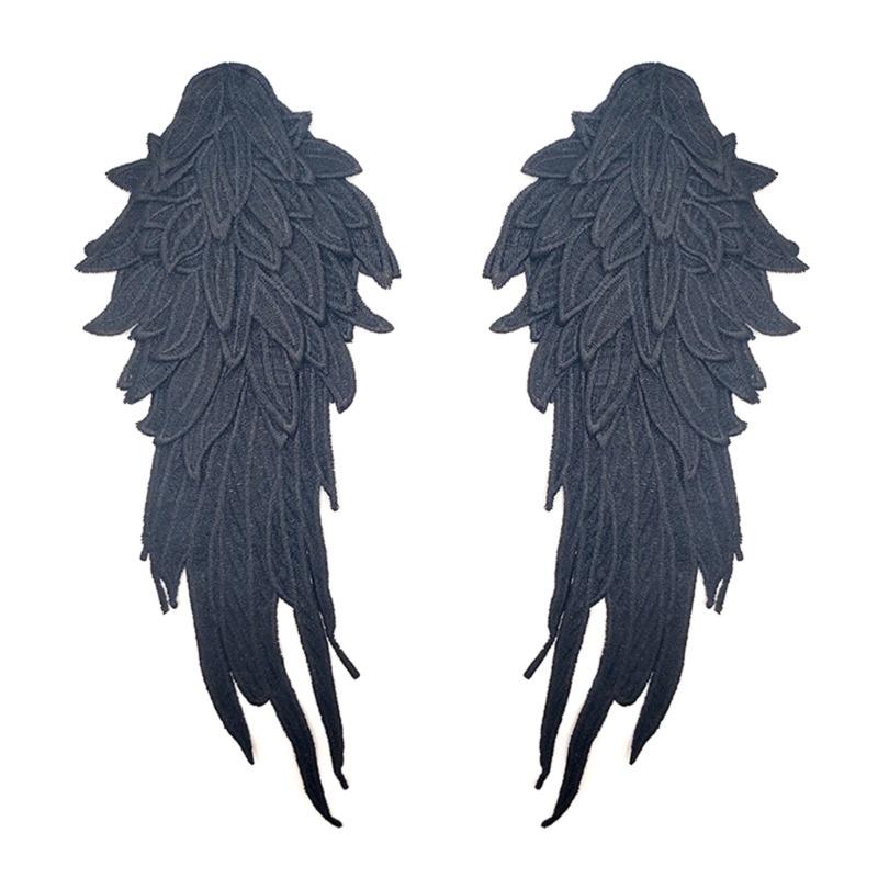 2lots Elegant Angel Wing Fabric Appliques Creative Pattern Patches Bridal Dress for Bridal Attires