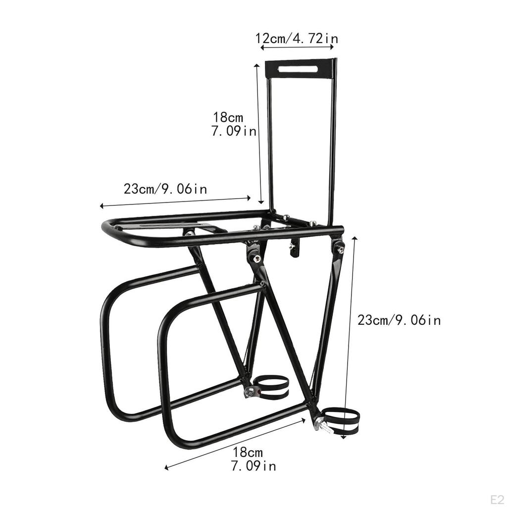 Bike Front Carrier Rack Easy To Install Sturdy Metal Luggage Shelf Trunk Holder for