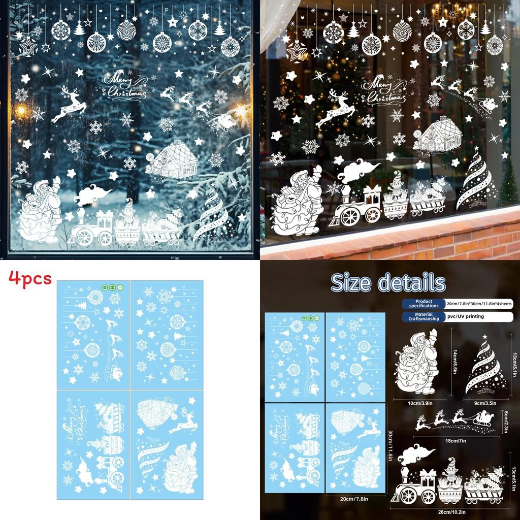 Christmas Window Sticker Pvc Decor With Santa Balls For Holiday Festivities