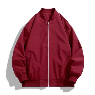 OO Baseball Collar Waterproof Jacket Men's and Women's Season Trend Loose Solid Color Versatile Casual Jacket