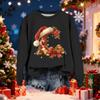 Women's Fashionable Casual Long-Sleeved Christmas Letter Print Crew-Neck Sweatshirt