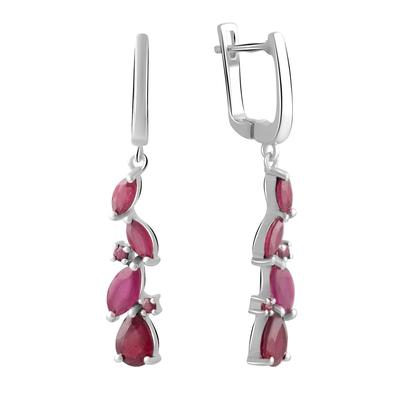 Silver Earrings with Natural Ruby 3.018ct (2057956)