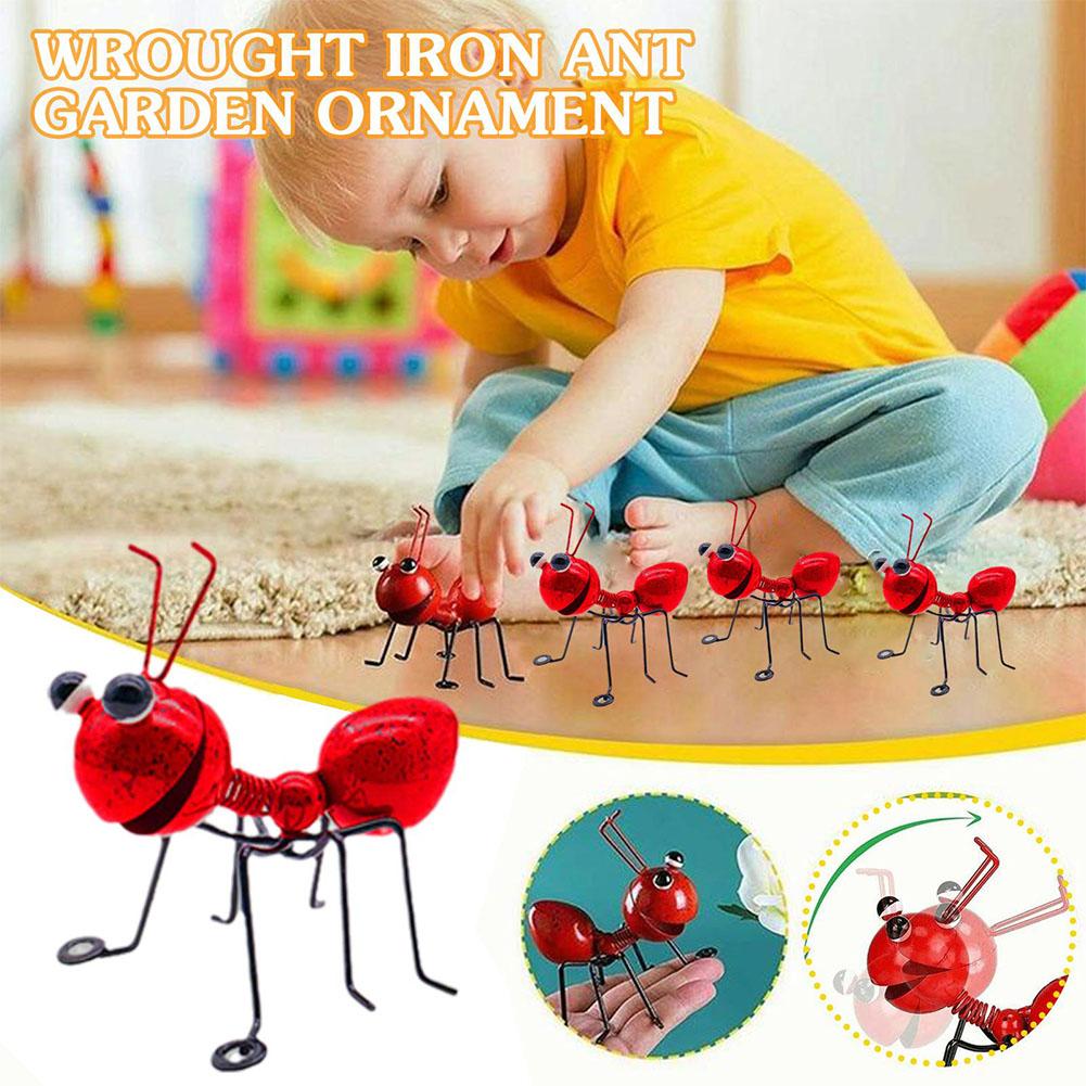 Iron Art Ant Statue Garden Decor Figure Stand Ant For Outdoor Yard Lawn Decoration Ant Sculpture Home Desktop Decor A3Y5
