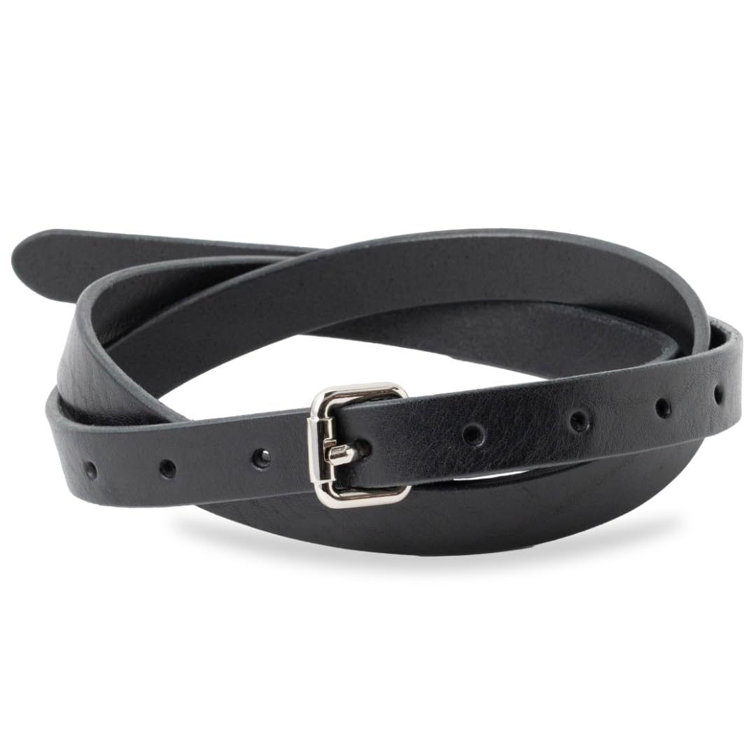 

[Greole] Men s Genuine Leather Belt, Made in Japan, Women sUnisex, Slim 2cm Long, Casual, Stylish, Black