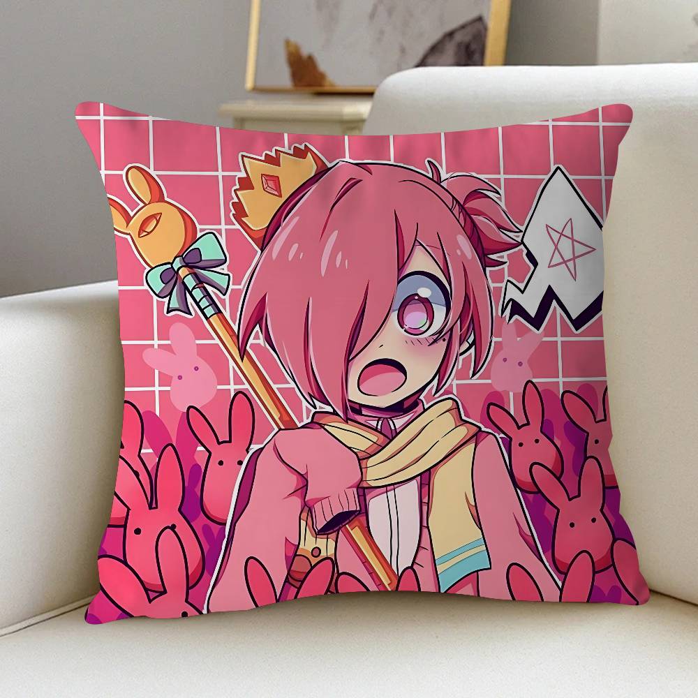 Аниме M-mitsuba Офисная подушка-чехол Подушка Чехол для автомобильной подушки 45X45СМ Чехол для поясничной подушки Чехол для диванной подушки 16x16Inch