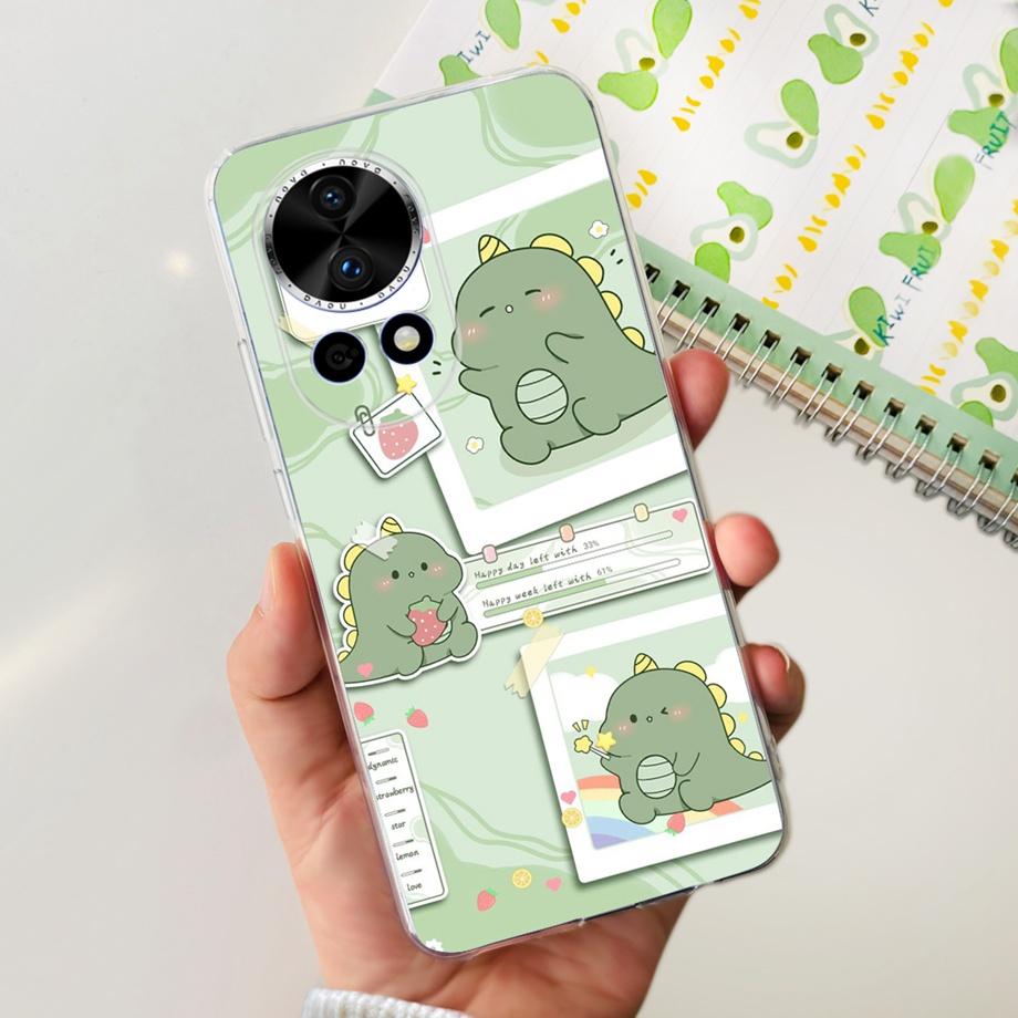 For Huawei Nova 12 Pro Nova12 Lite Nova 11i Case Transparent Soft Slim TPU Silicone Cover Bumper Nova12 Nova11i Astronaut Flower