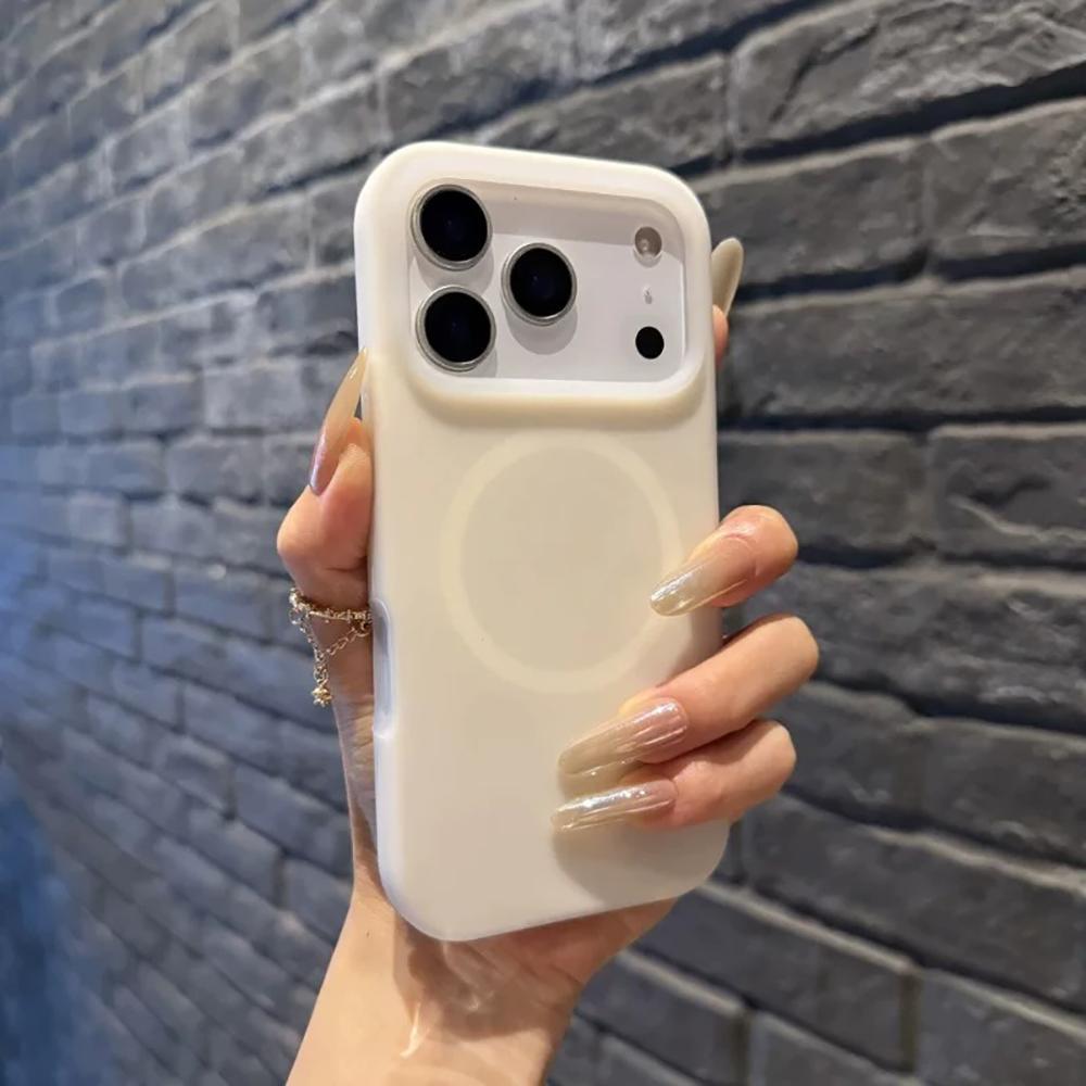 For Magsafe Candy Jelly 2 IN 1 Phone Case For iPhone 17 16 15 Pro Max Soft Silicone Matte Cases For iPhone 14 13 Pro Max Cover