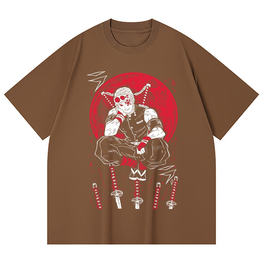 230 Gsm 100% Cotton Demon Slayer V48 Uzui Print Unisex Heavy Cotton T Shirt