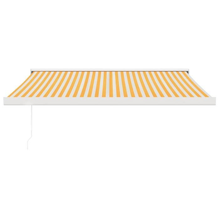 VidaXL Retractable Awning Yellow and White 3x2.5 M Fabric and Aluminum 3154581