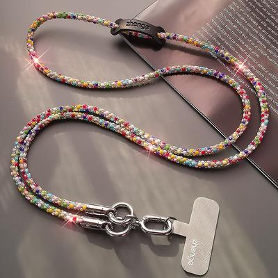 Crossbody, Flash Diamond Phone Hanging Rope, Ins, Female, Outdoor, Long, Travel High-end Mobile Phone Chain, Bag Lanyard
