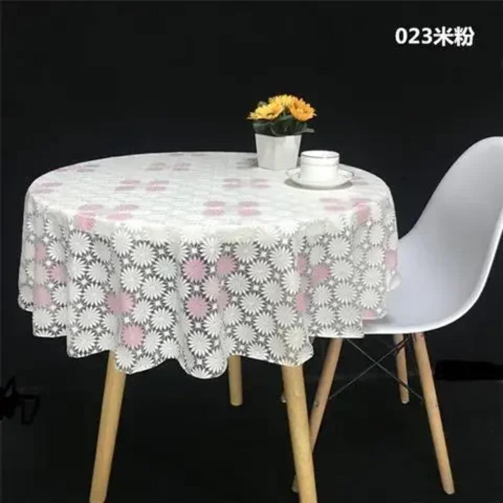 Pvc Desk Mat Printed Dustproof Table Cover Round Lace Table Waterproof Oil Resistant Scald Resistant Round Tablecloth
