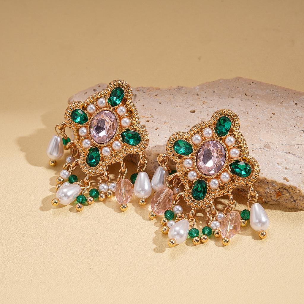 Diamantförmige Wassertropfen-Quastenohrringe, Palaststil, Exquisite und Hochwertige Ohrringe