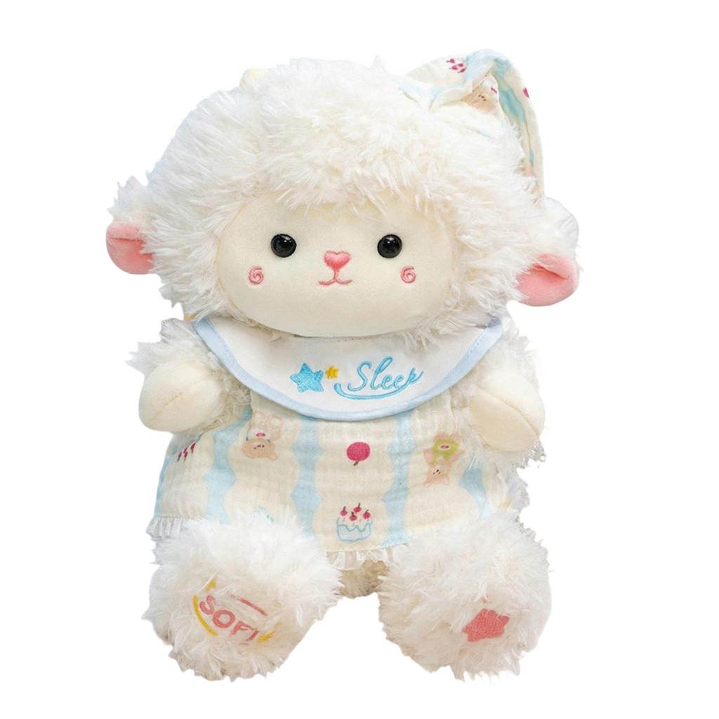 Cute And Cuddly Plush Sheep Toy/doll With Clothes, Perfect As A Sleeping Pillow Or Gift.