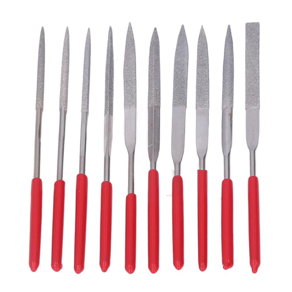 10 Pcs Needle File Set Diamond Model Grinding Trimming Needle File Kit for Material Processing