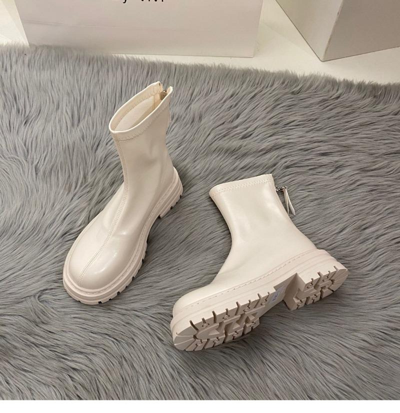 Comemore Spring Autumn Fashion Ankle Female Chelsea Boot New Platform Shoes Botines De Mujer Women Boots Round Toe Zipper