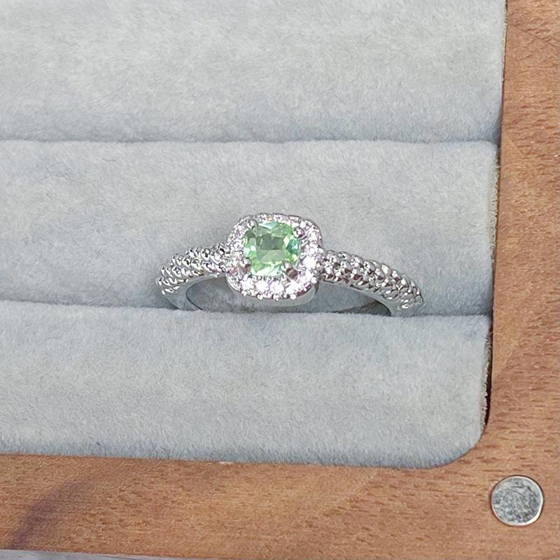 [Symphony Color Qi Ring] Color Treasure Small Sugar Cube Full Of Diamonds Zir*****Pening Ring Light Luxury Advanced Sense Niche Stacking Ring