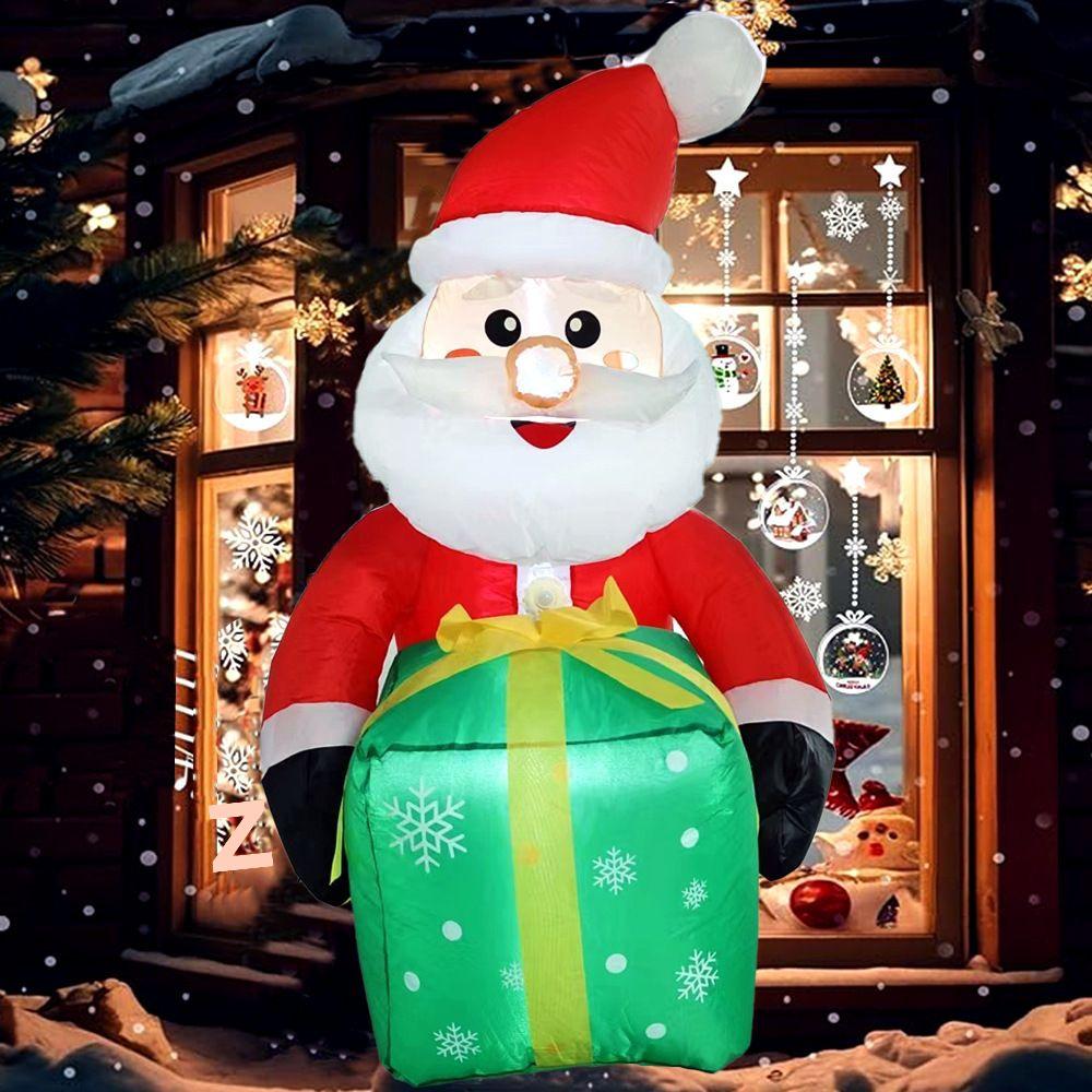 Santa Claus Climbing Window Light-Up Hat Figurine - Christmas Outdoor Inflatable Decoration