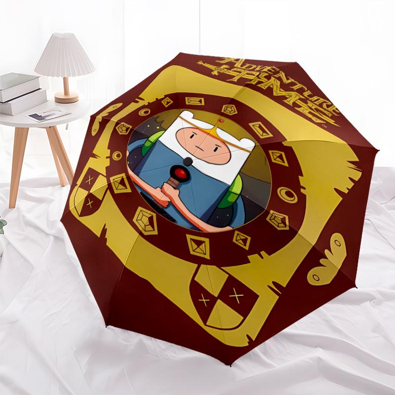 Printed Adventure Time-Printed Folding Umbrella,Outdoor,Leisure,And Travel Umbrella,Durable Umbrella Fabric,Birthday And Holiday Gift
