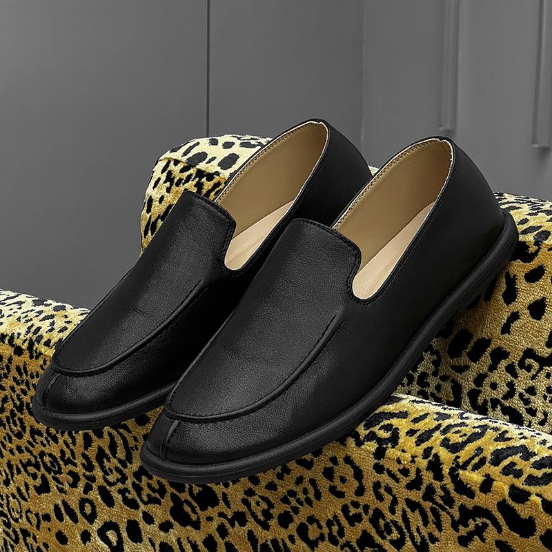 2025 New Genuine Leather Walking Shoes Brand Casual Leather Anti slip Minimalist Shoes for Men Antiskid Designer Flats