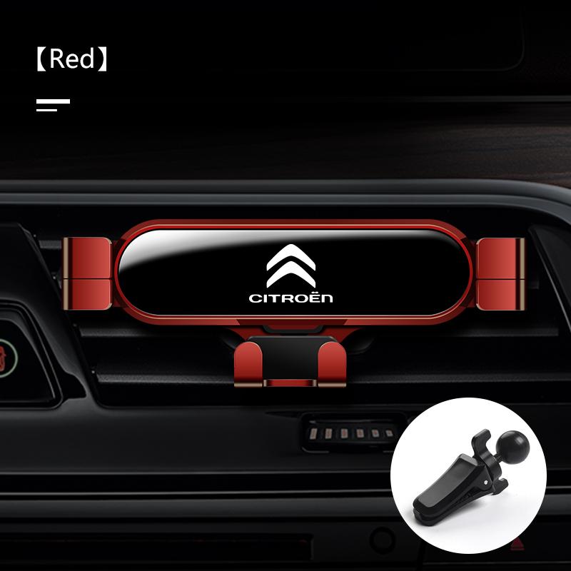 

Gravity Car Holder For Phone Air Vent Clip Mount Mobile Cell Stand For Citroen C4 C3 C5 C1 C2 Berlingo Celysee Picasso Aircross червоний